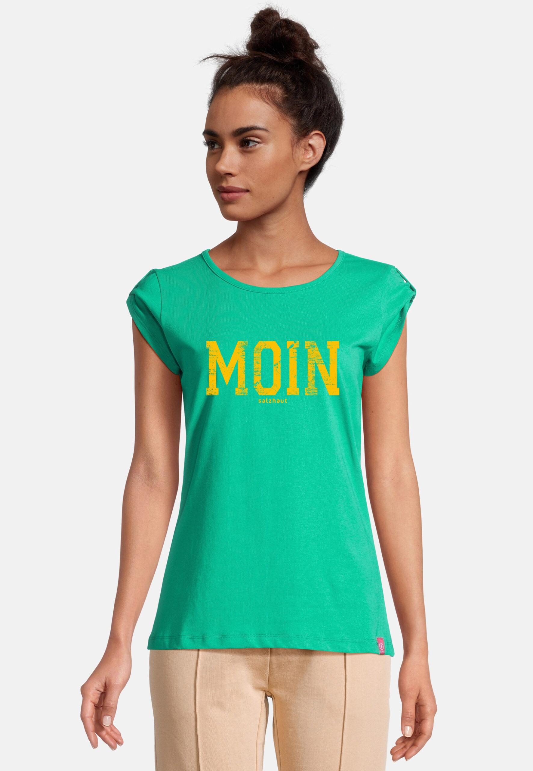 BIIKE - Moin Mint-Neon Orange Frontalansicht mit Model