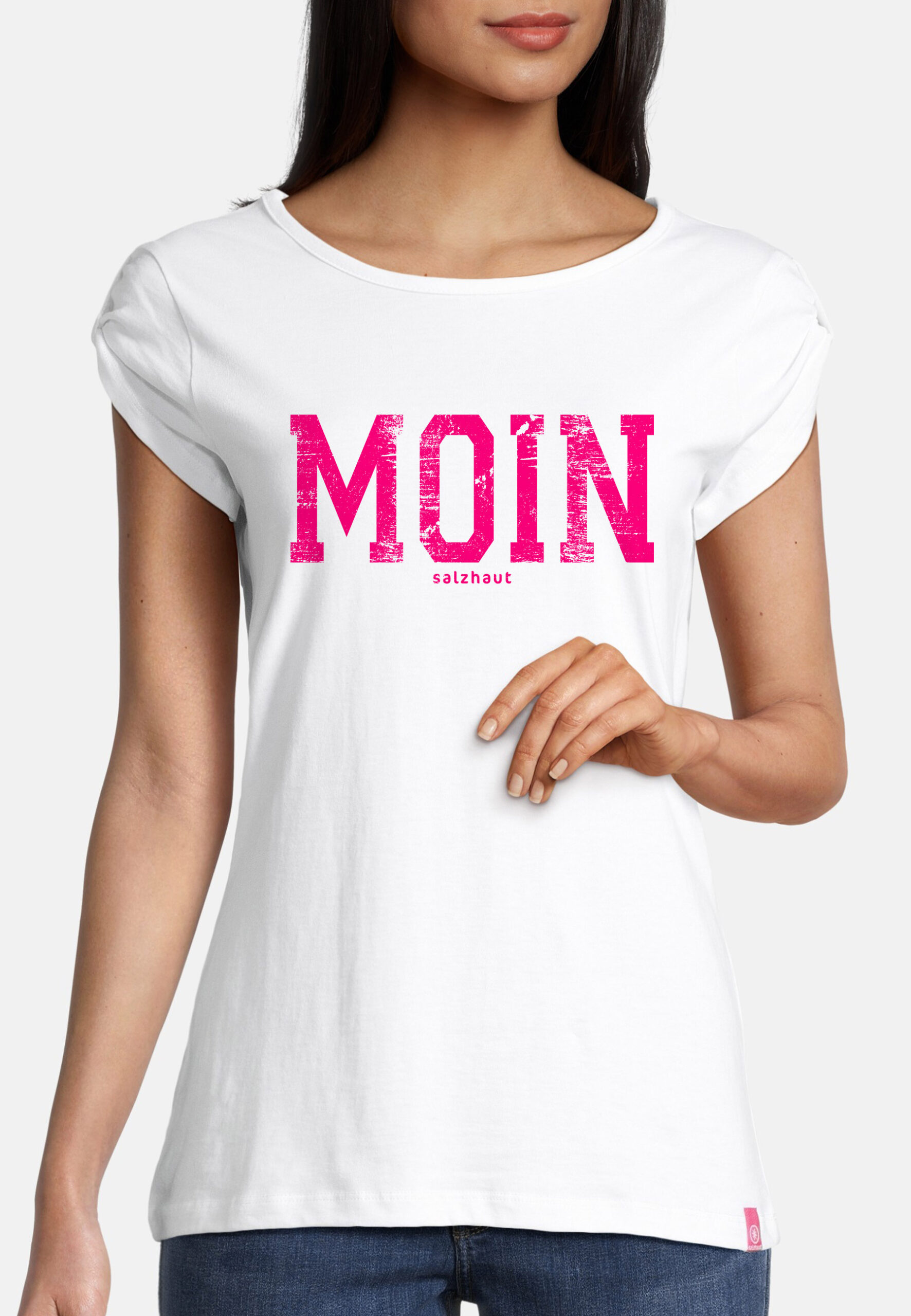 BIIKE - Moin White-Neon Pink Nahaufnahme mit Model