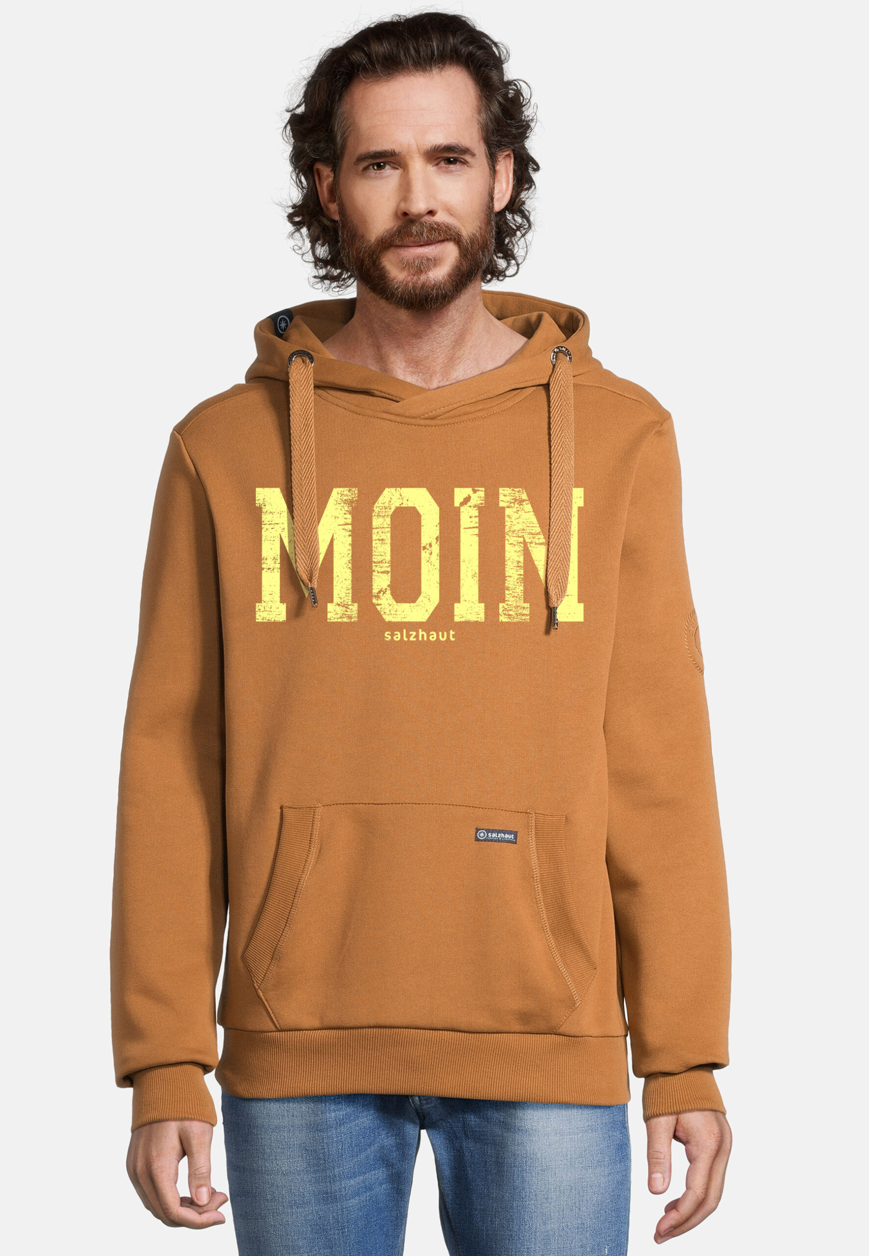 HEFF - MOIN Hazelnut-Neon Yellow Frontalansicht mit Model