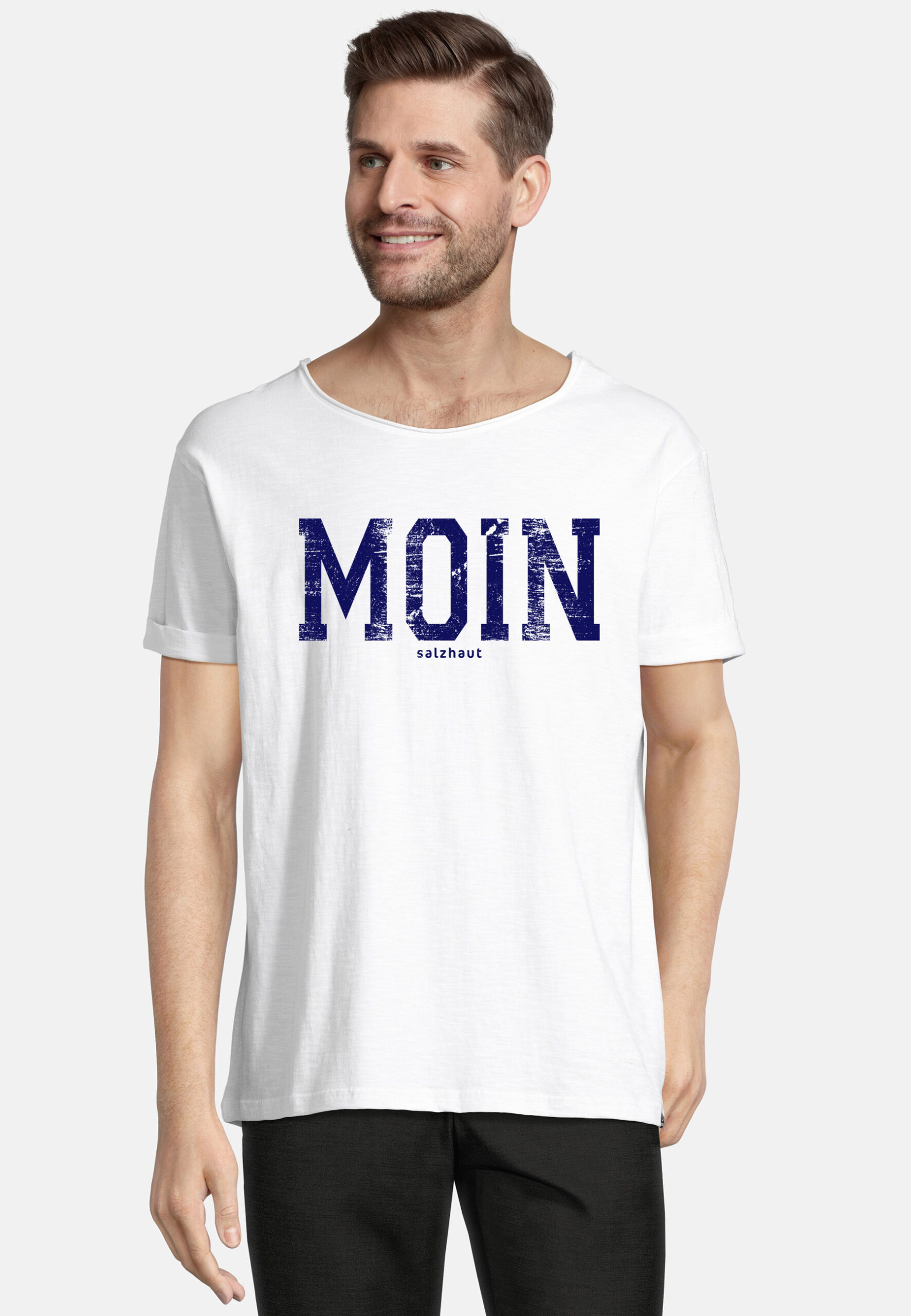 KIMM - Moin White-Navy Frontalansicht mit Model