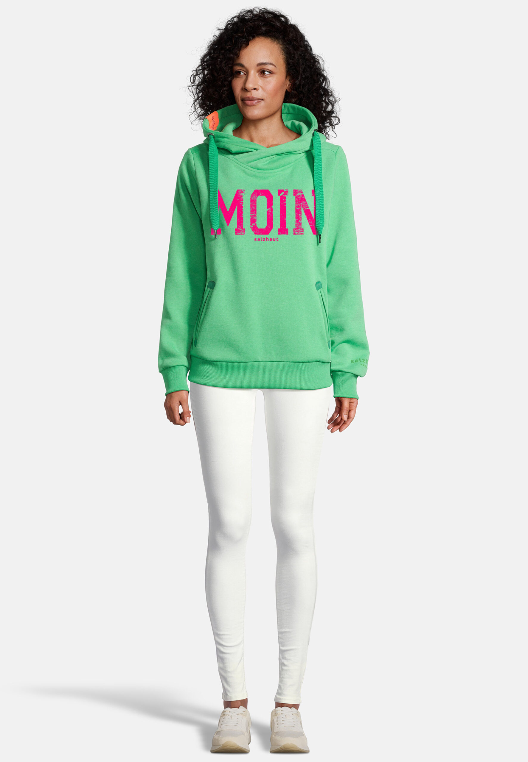 SÜNN - MOIN Apple Green-Neon Pink Seitenansicht mit Model