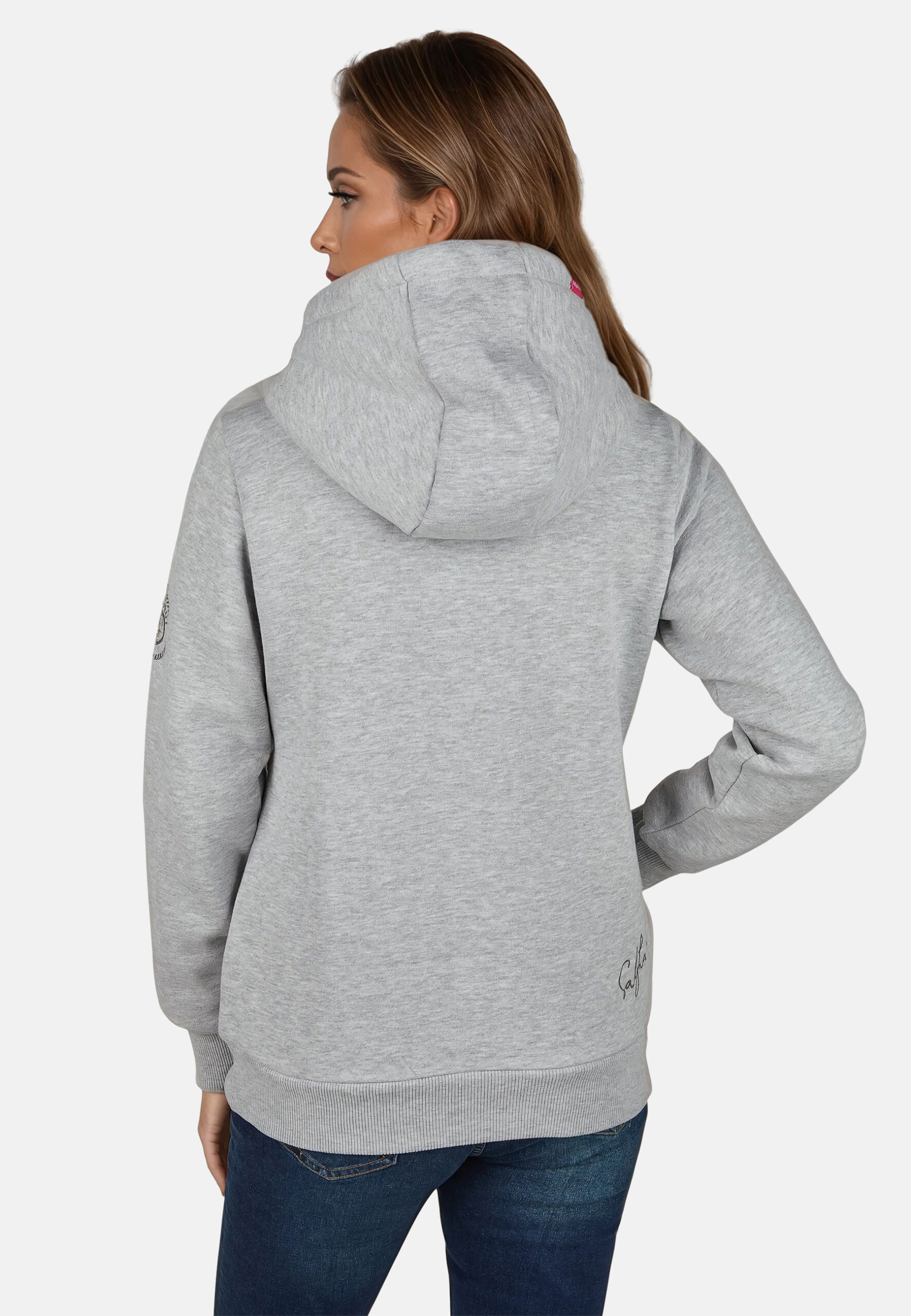 Sünn - Hoodie Grey Melange Rückansicht mit Model