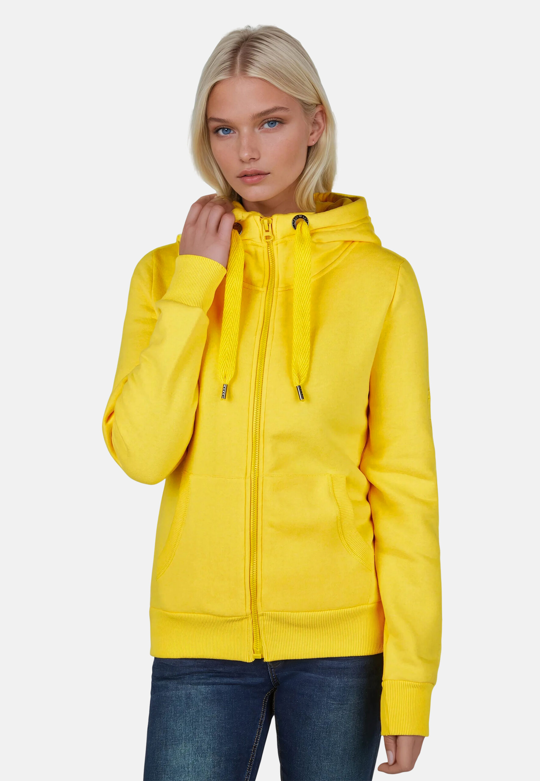 Sööte Jacke Yellow Nahaufnahme mit Model